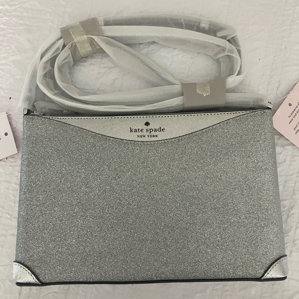 kate spade Silver Crossbody Bag with Sleek Design